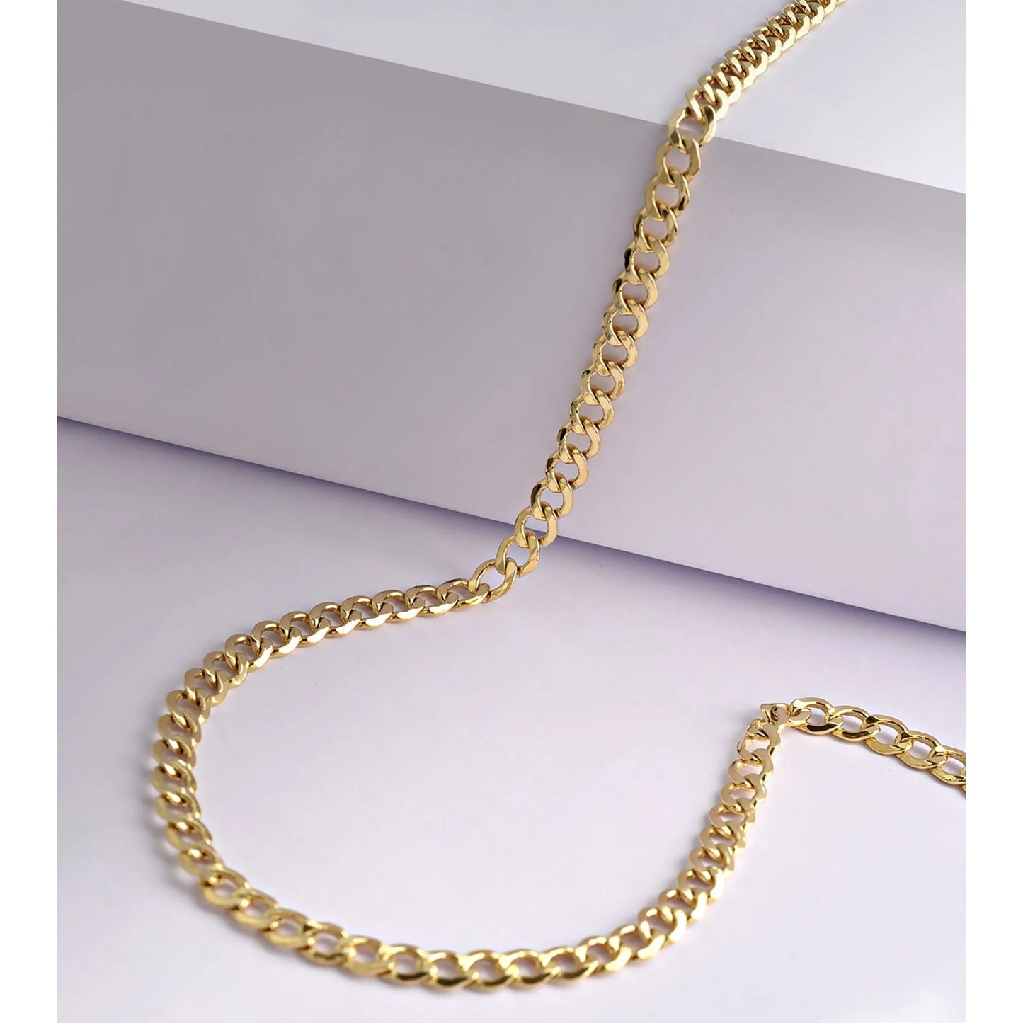 Gold Chain Necklace Collection - 14K Solid Yellow Gold Filled Miami Cuban Curb Link Chain Necklaces for Women and Men with Different Sizes (2.7Mm, 3.6Mm, 4.5Mm, or 5.5Mm)